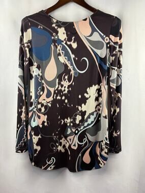 Women’s Emilio Pucci Size 8 Long Sleeve Patterned Blouse